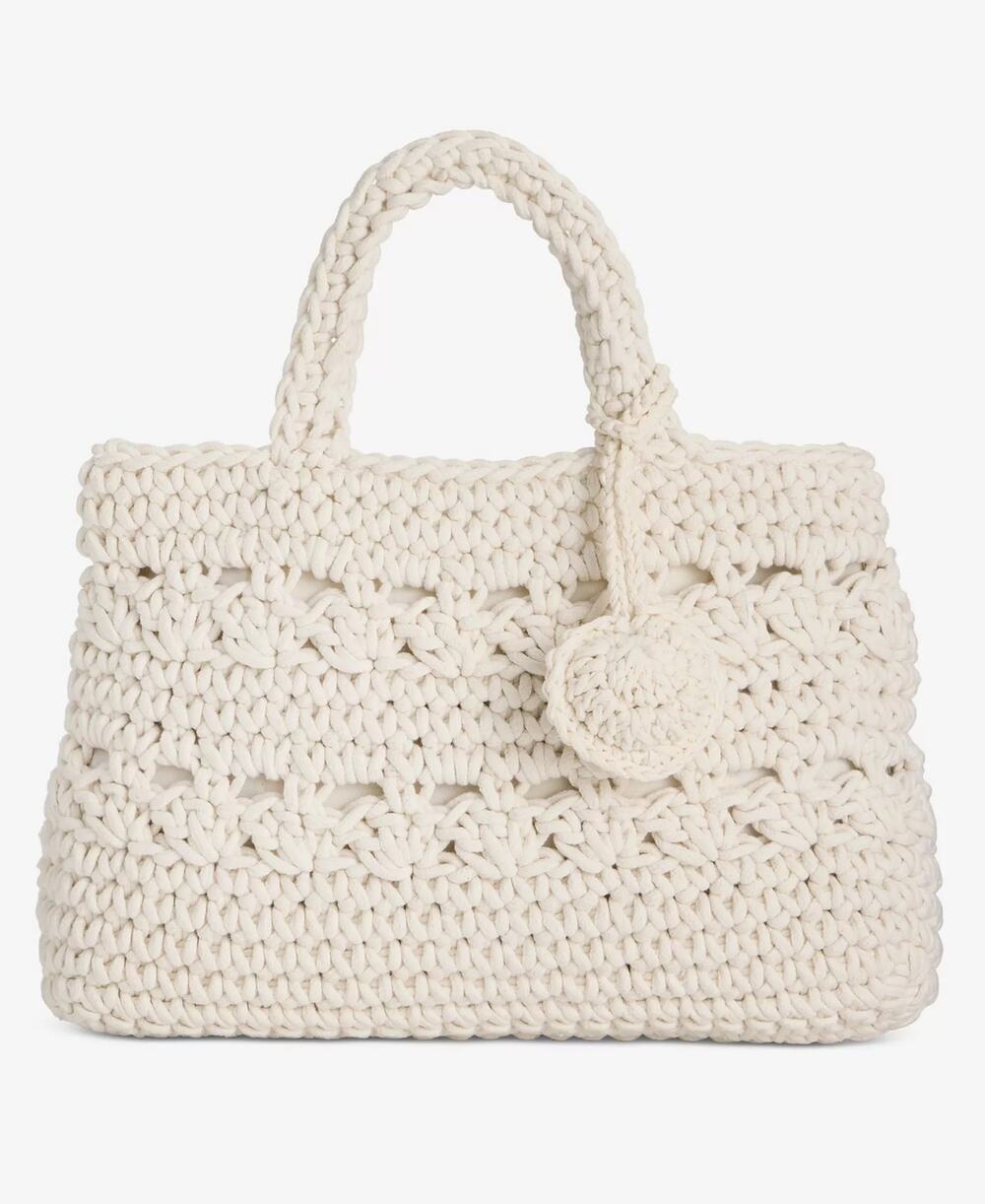 On 34th Crochet Medium Tote Bag In Ivory